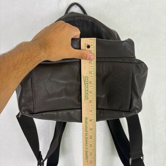 Cole Haan Brown Pebbled Leather Backpack - Picture 10 of 15